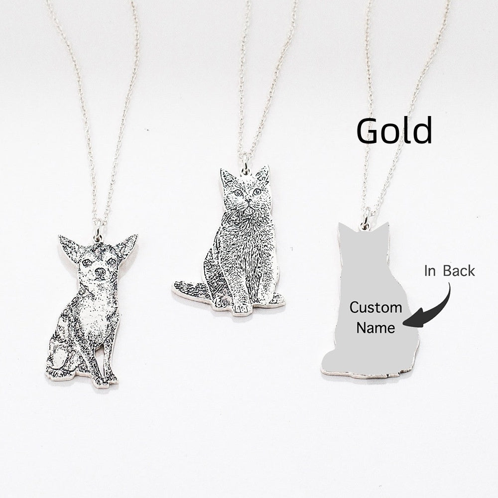 Creative Stainless Steel Character Pet Necklace