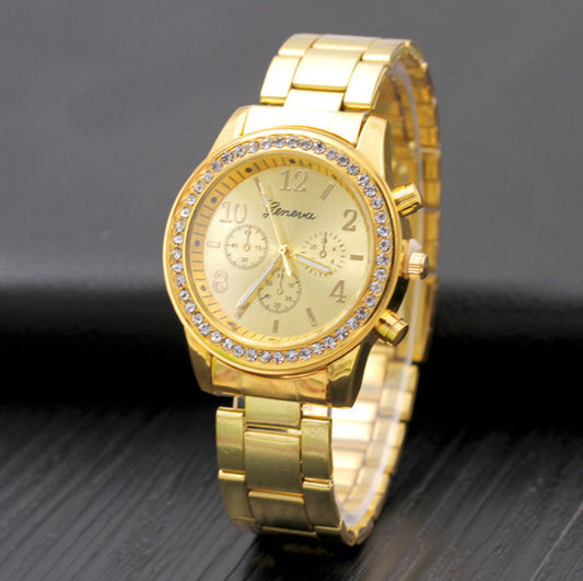 Diamond Alloy Steel Band Women's Watch