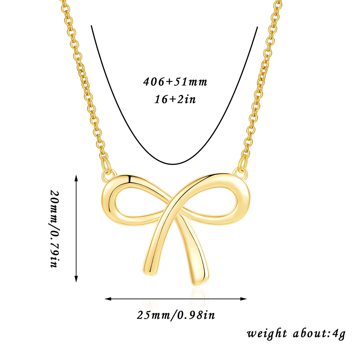 Bow Simple Temperamental Minority Design High-grade Necklace