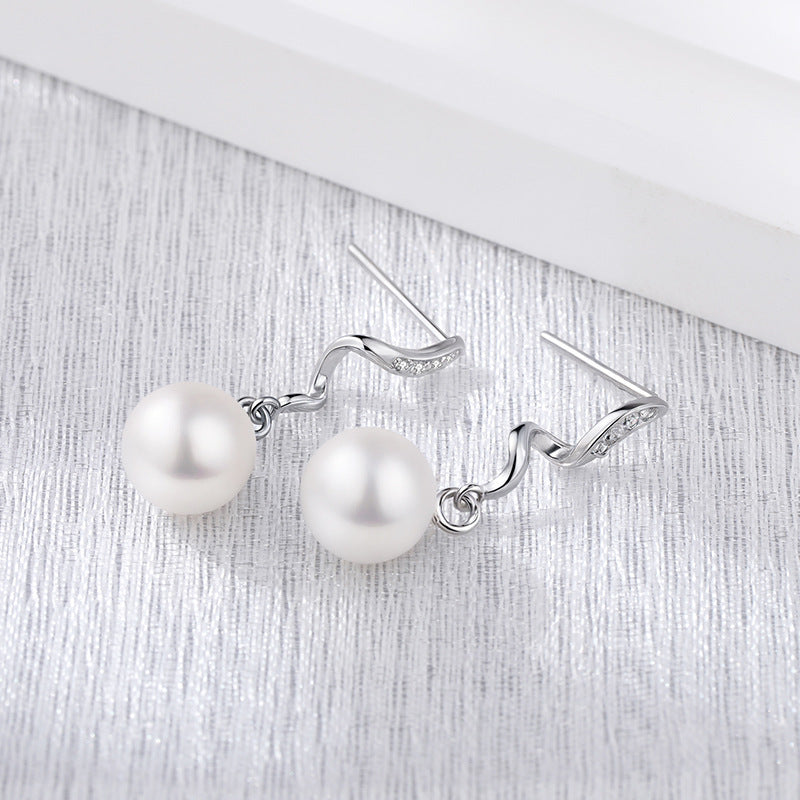 Summer Hot Pattern Spiral Pearl Stud Earrings For Women