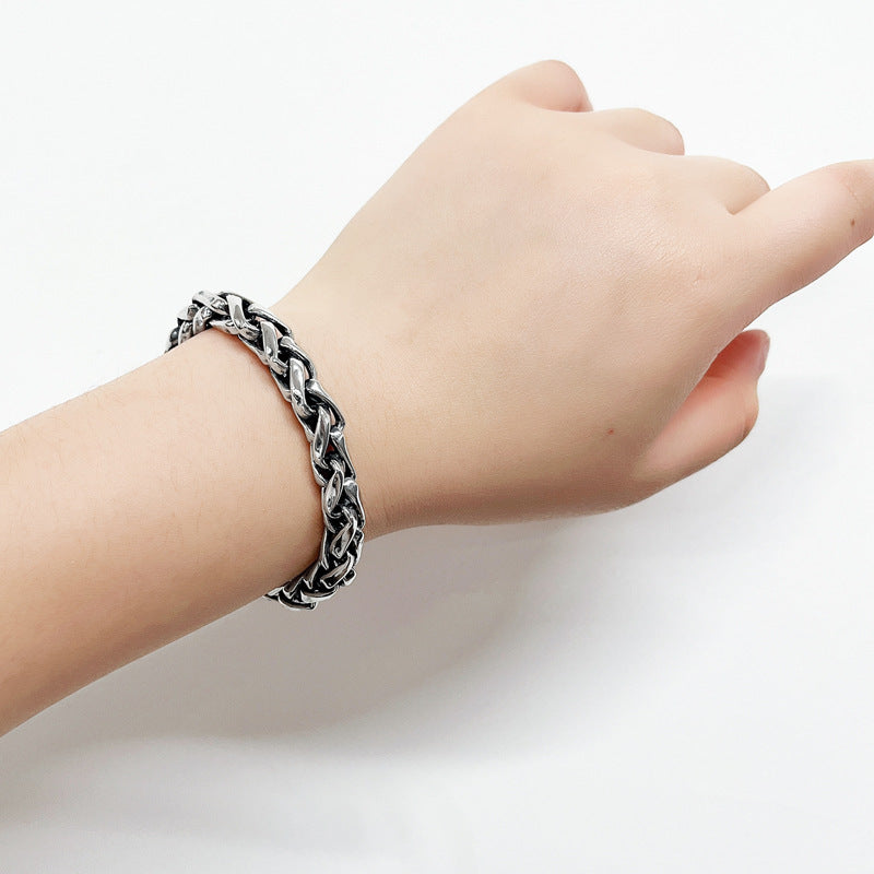 S925 Sterling Silver Retro Domineering Handcraft Bracelet