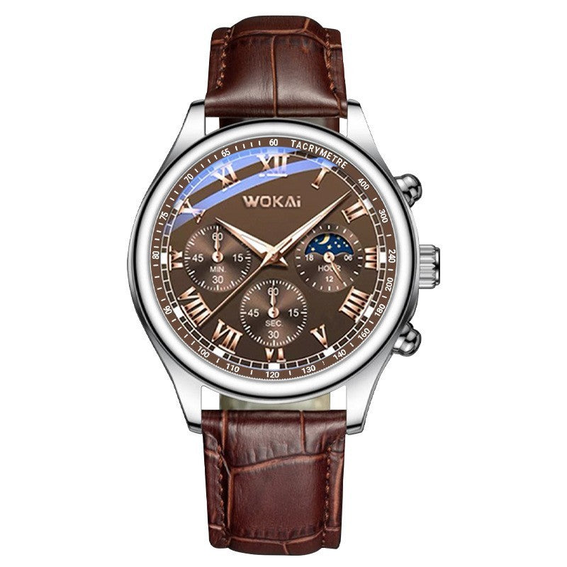 Casual Leather Belt Men's Watch