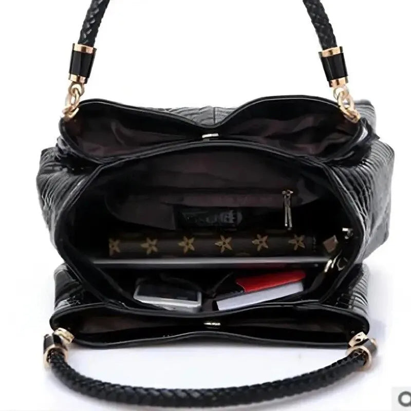 Crocodile Print Bright Face Handbag