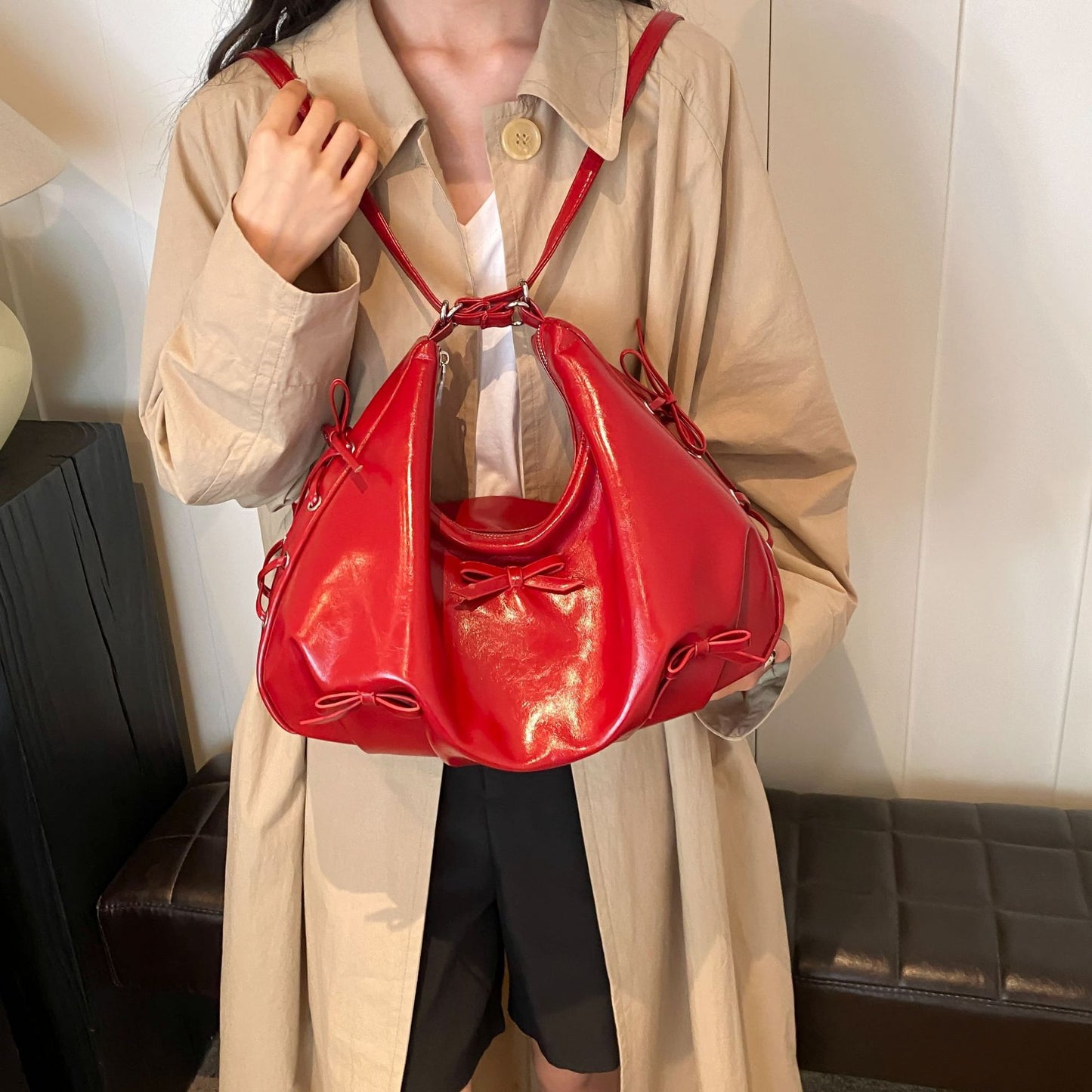 Advanced Texture Underarm Trade Trendy Bow Bag