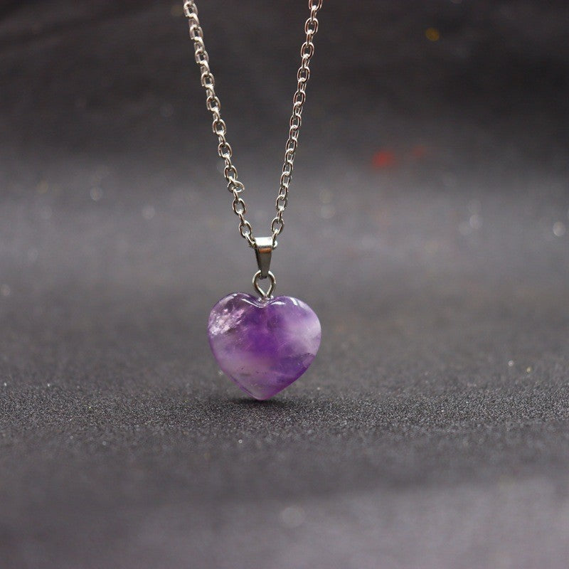 Simple Women's Natural Stone Pendant Necklace