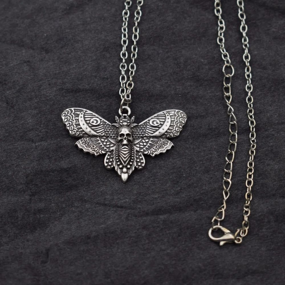 Gothic Style Death Moth Necklace