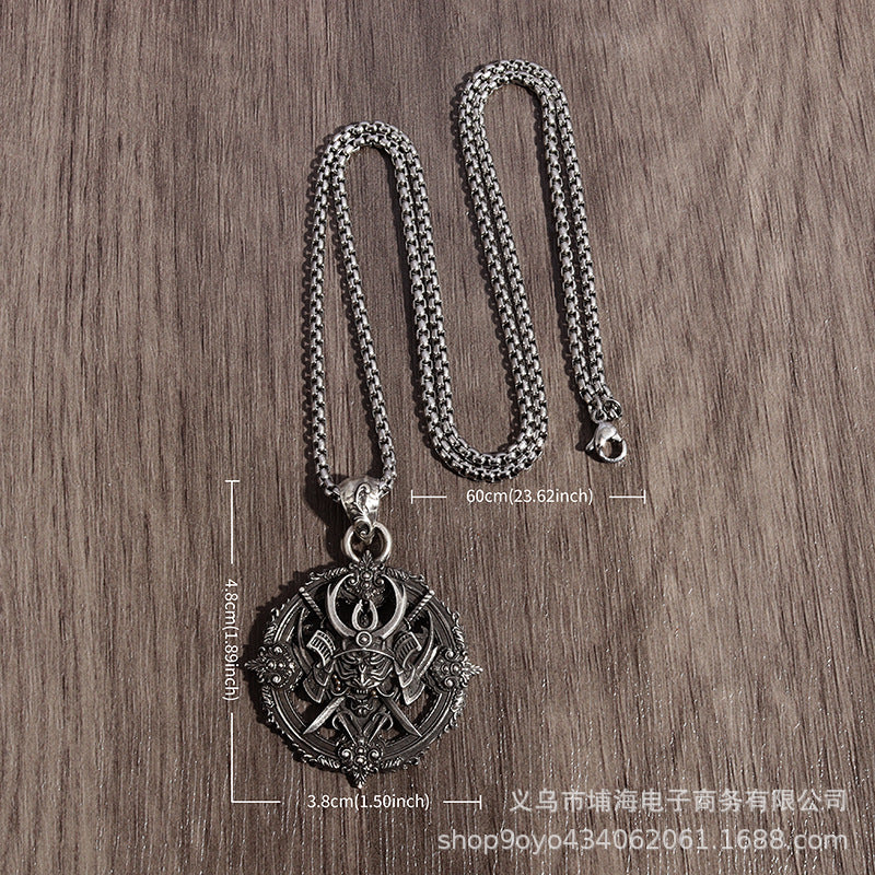 Samurai Devil Pendant Necklace Men's