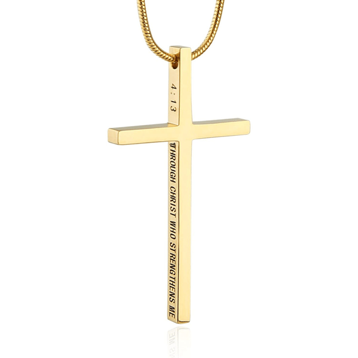 Personalized Men's Cross Pendant Snake Bones Chain Stainless Steel Necklace