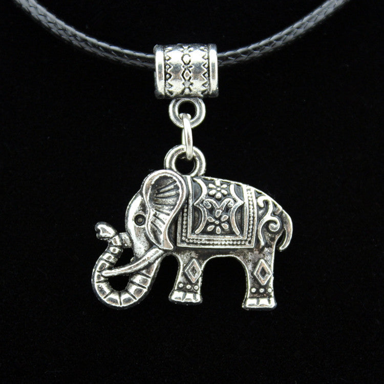 Alloy Elephant Necklace Earrings Jewelry Set