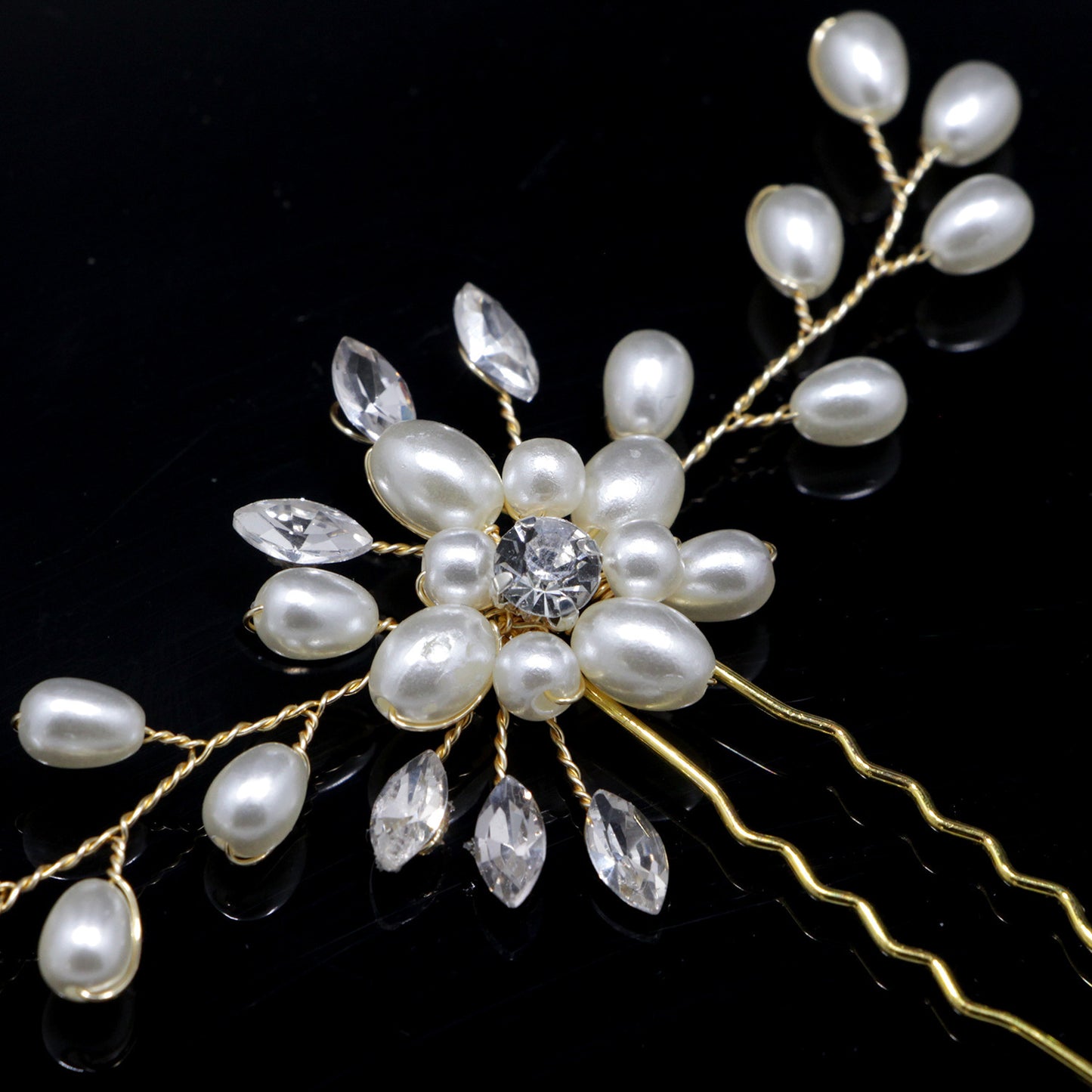 Handmade Pearl Crystal Hairpin