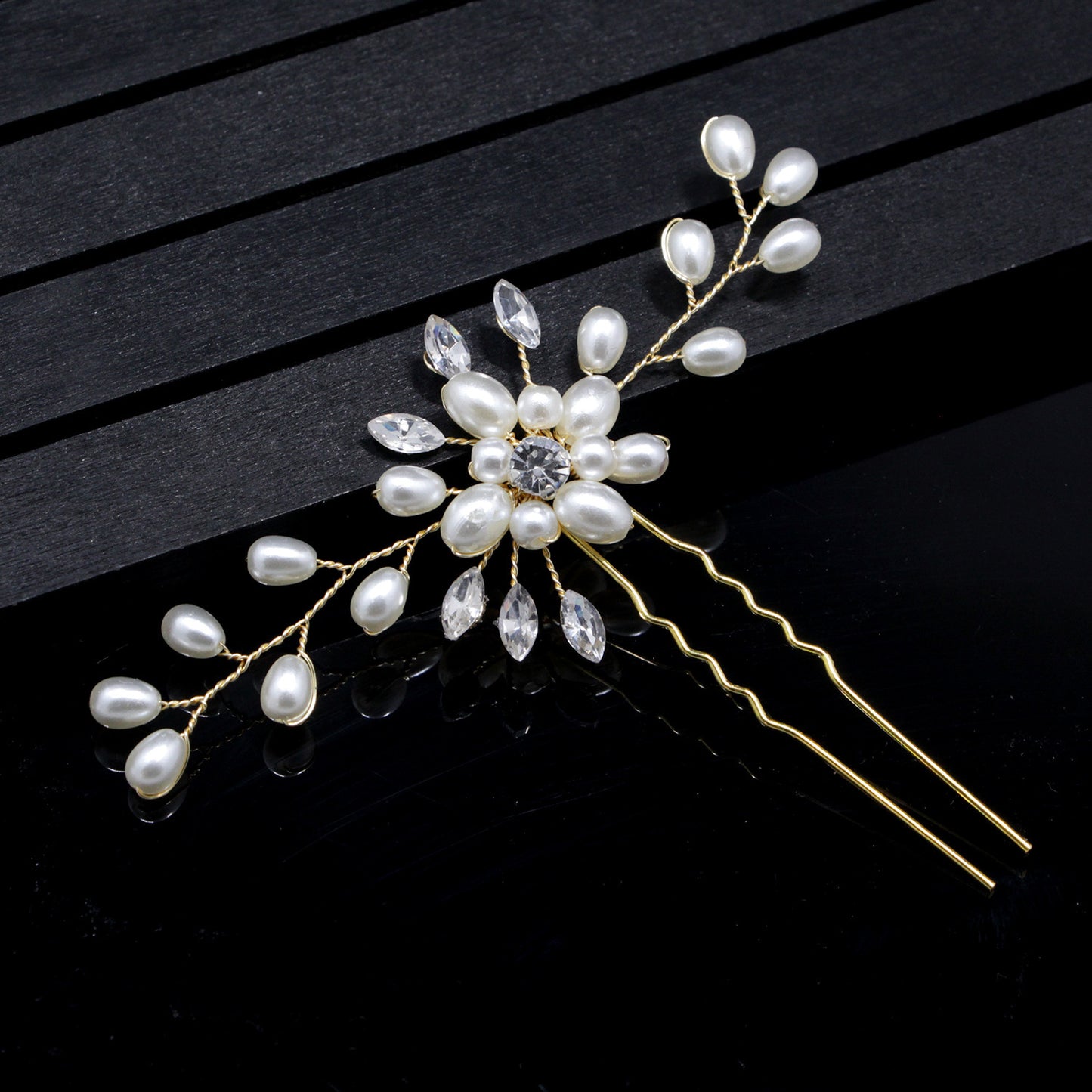 Handmade Pearl Crystal Hairpin