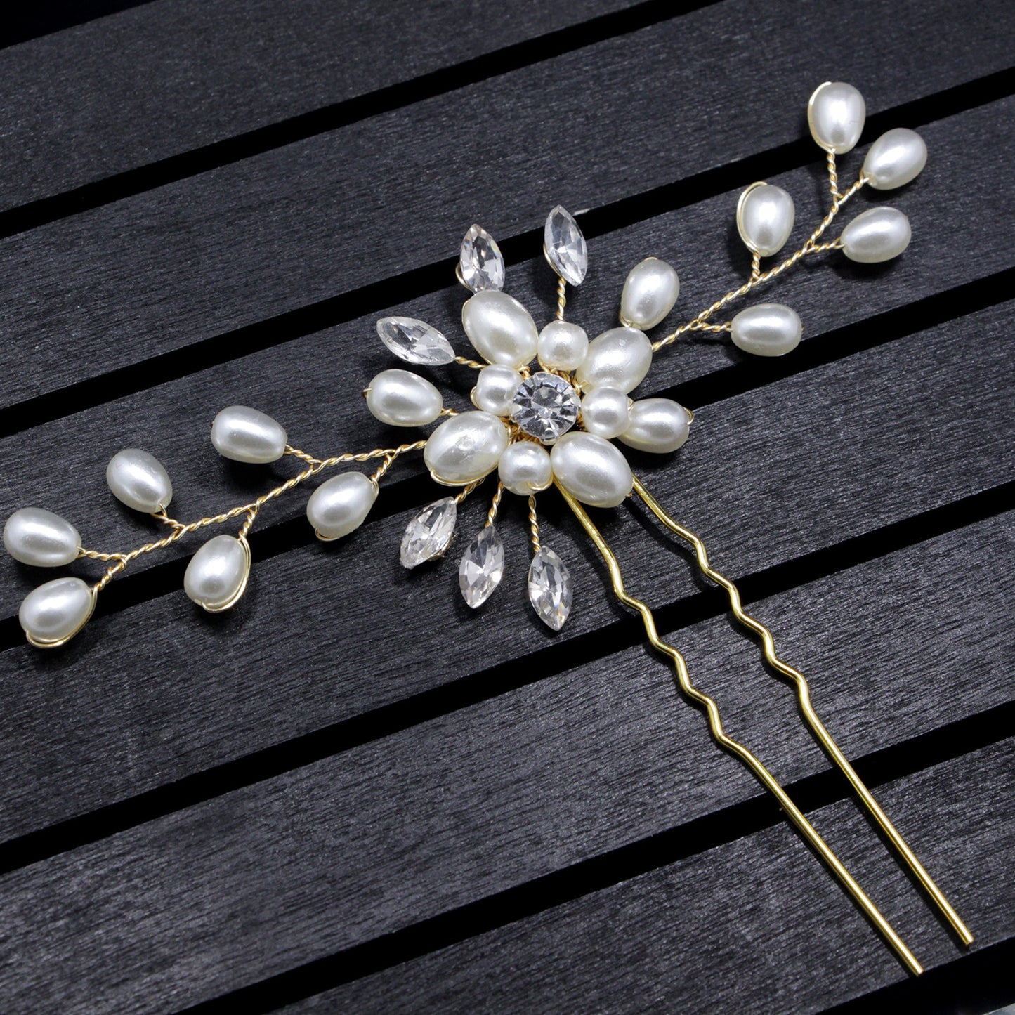 Handmade Pearl Crystal Hairpin