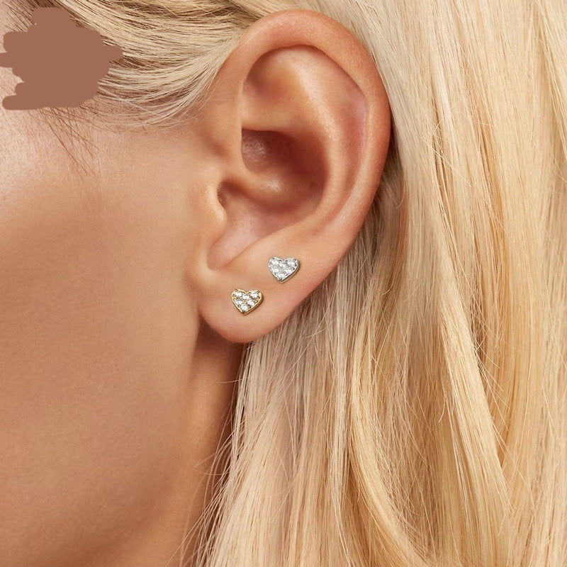 Simple Love S925 Sterling Silver Stud Earrings