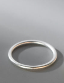 Pure Silver Simple Glossy Frosted Ring