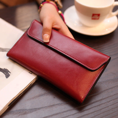 Leather Buckle Simple Business Cowhide Thin Wallet