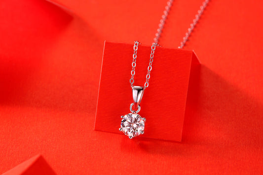 Breeze Dance - Affordable Diamond Jewelry Necklace Pendant Set With 1-carat, 2-carat And 3-carat Moissan Diamonds, S925 Sterling Silver And Platinum-plated.