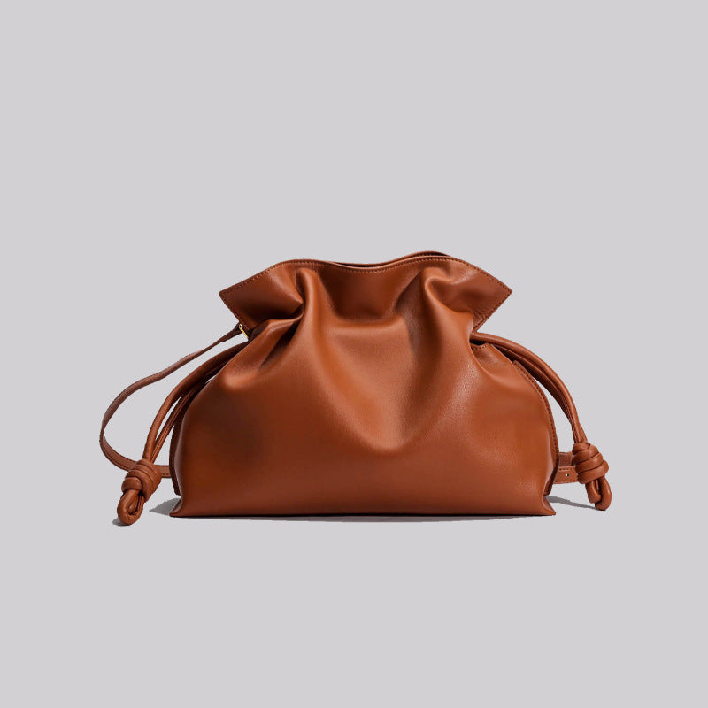 Fashion Pleated Cowhide Lucky Bag