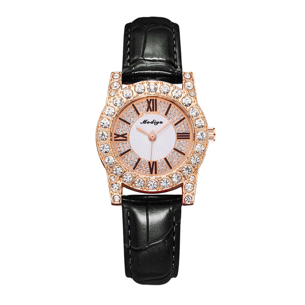 Diamond-embedded Creative Women’s Watch With Roman Scale