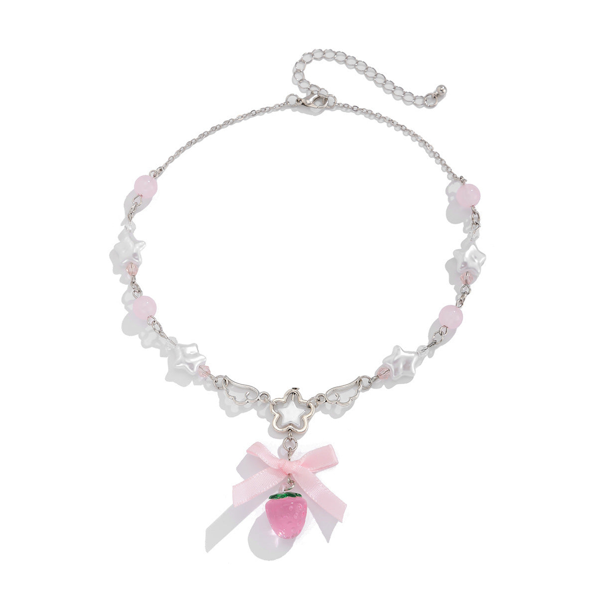 Acrylic Strawberry Pearl Necklace