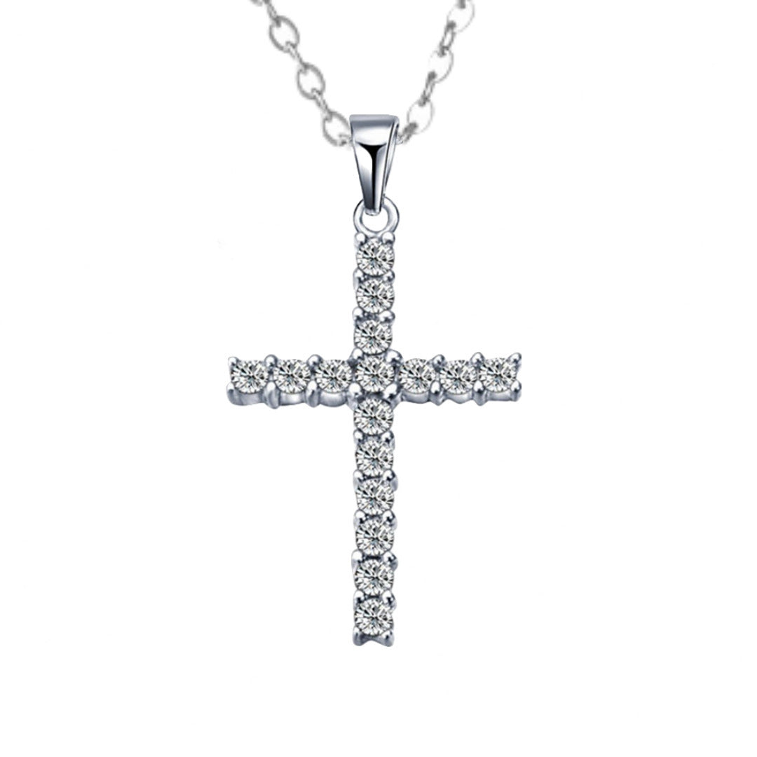 Men's And Women's Classic Accessories Diamond Cross Necklace