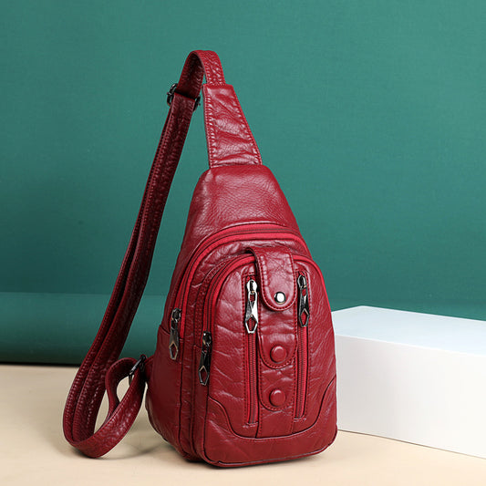 Casual Soft Leather One Shoulder Bag