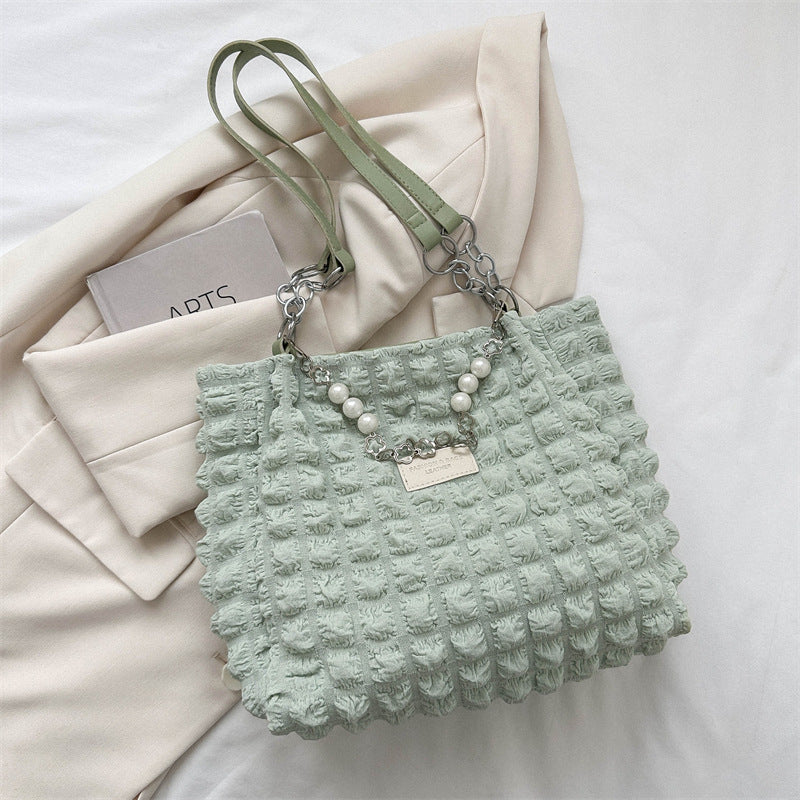 Simple Pleated Shoulder Bag