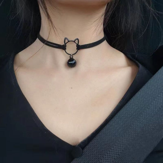 Sweet Cool Hot Girl Dark Cat Necklace