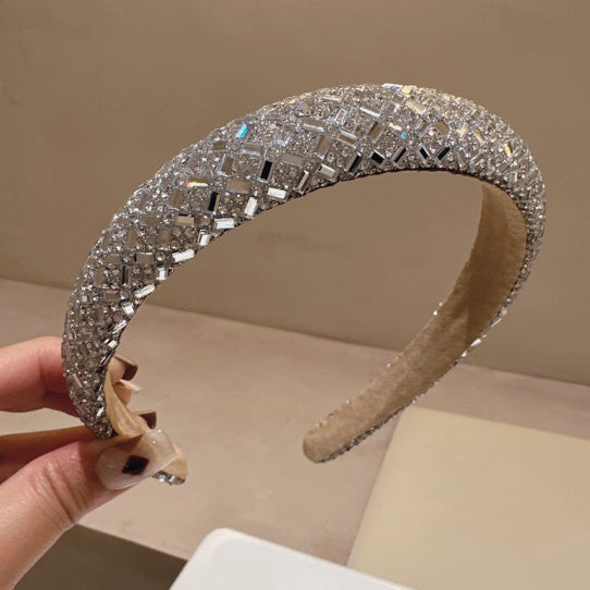 Shiny Full Diamond Sponge High Skull Top Headband