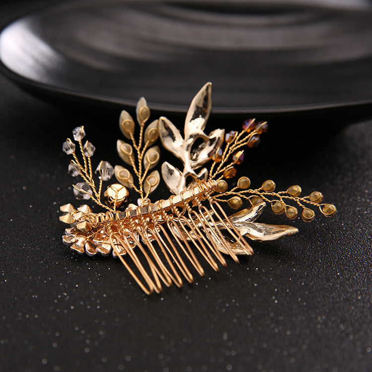 Handmade Gold Leaf Hair Comb