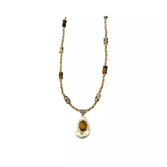 Retro American Tigereye Pendant Necklace For Women