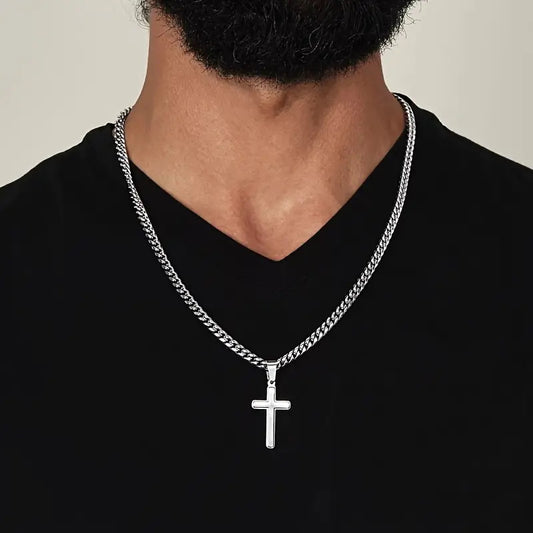 Popular New To My Man Glossy Cross Pendant Necklace