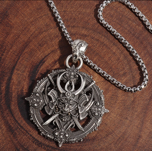 Samurai Devil Pendant Necklace Men's