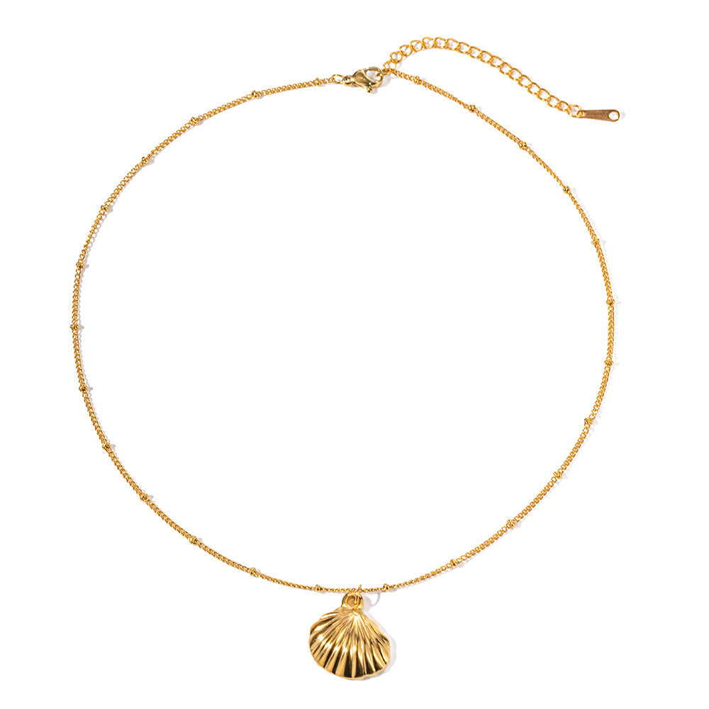 18K Gold Stainless Steel Shell Necklace