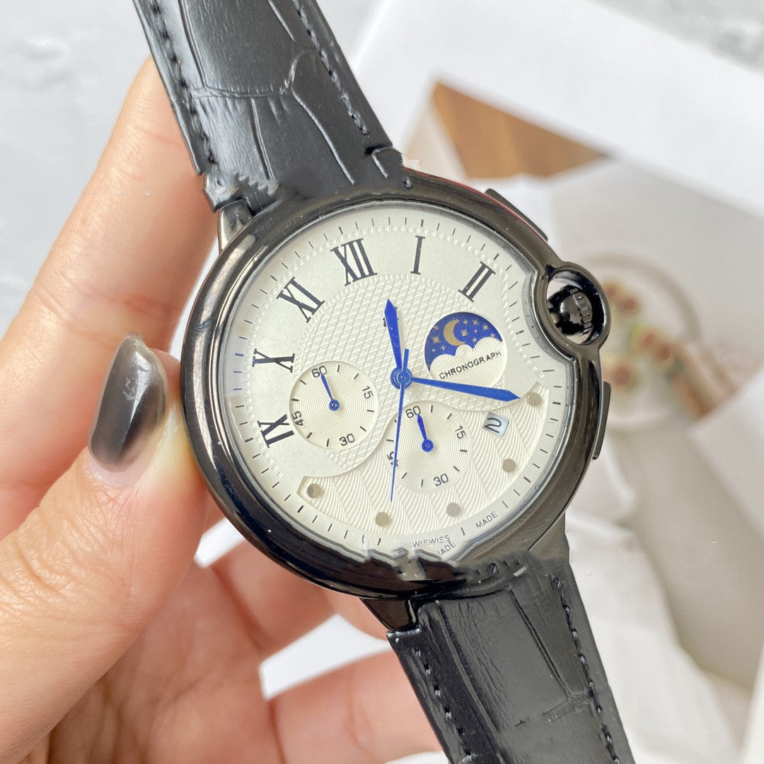 Fashion Casual Card Three-pin With Calendar Quartz Watch