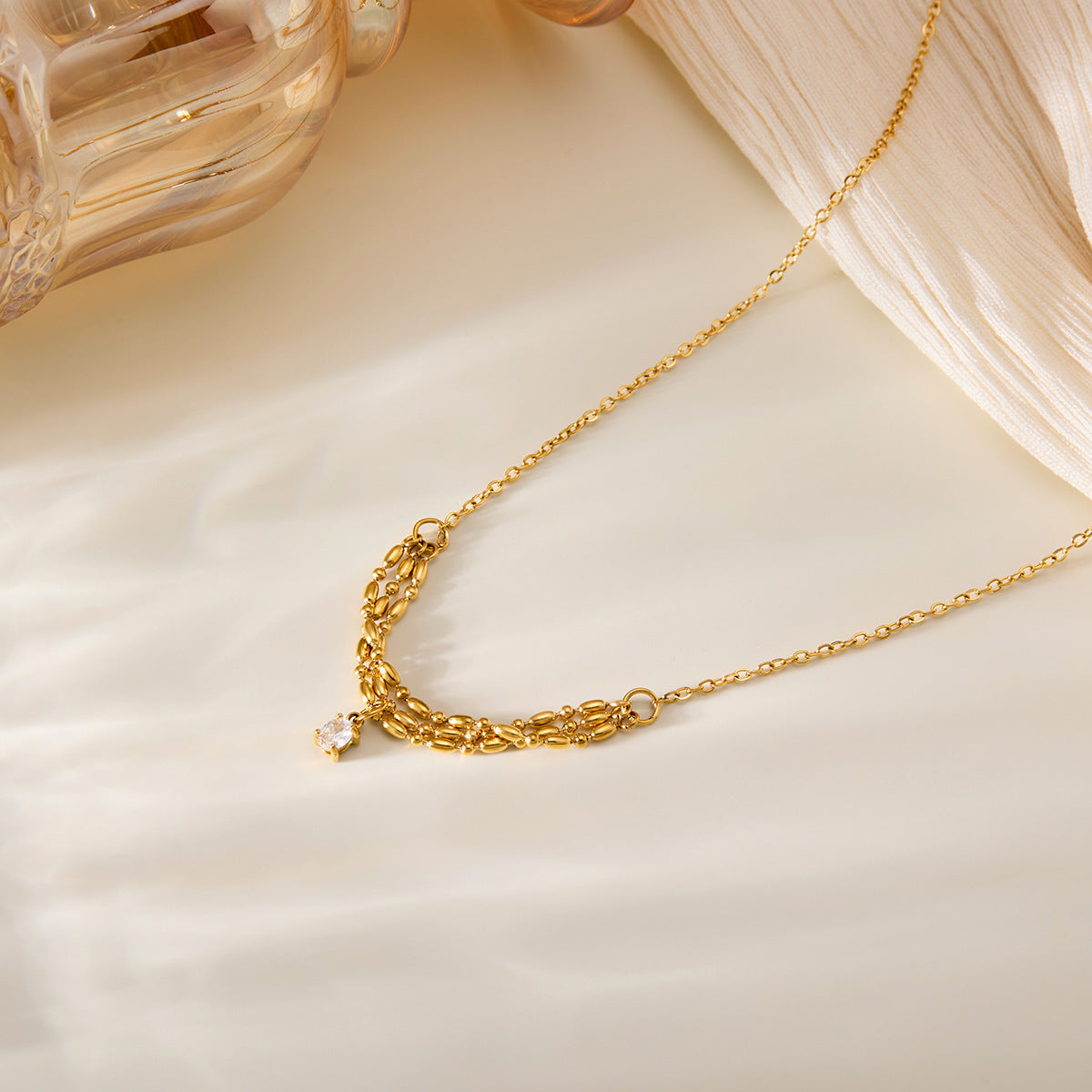 Niche Zircon Winding Necklace Does Not Fade