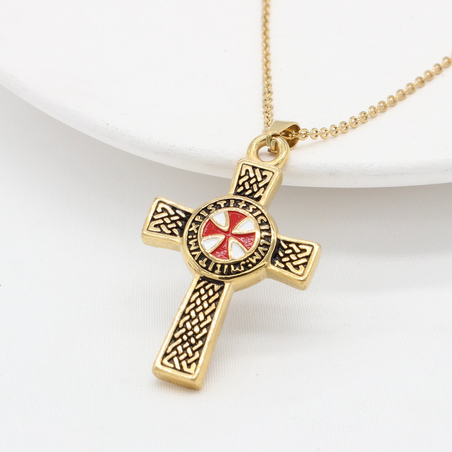 Men's Cross Zinc Alloy Pendant Necklace