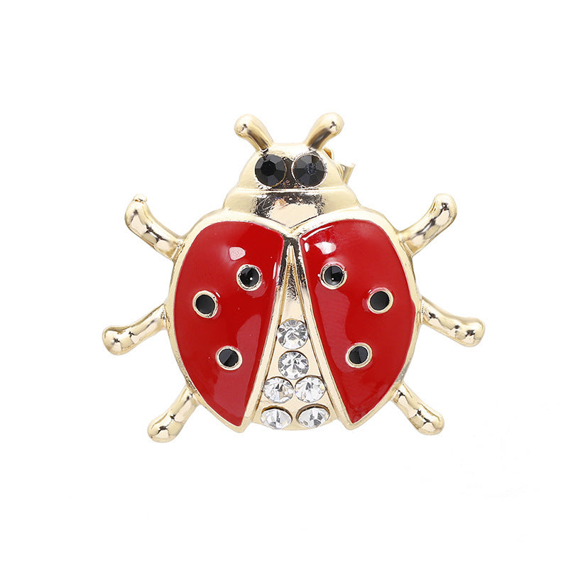 Vintage Colored Glaze Brooch Pin Bee Ladybug Penguin