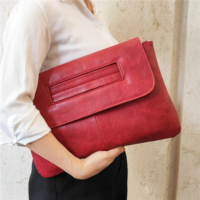 Large Capacity PU Belt Clutch Bag