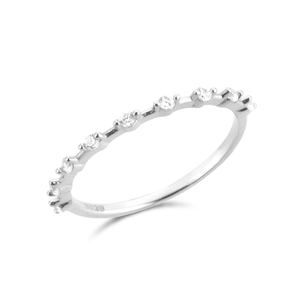 Polka Dot Sterling Silver Embedded S925 Thin Ring