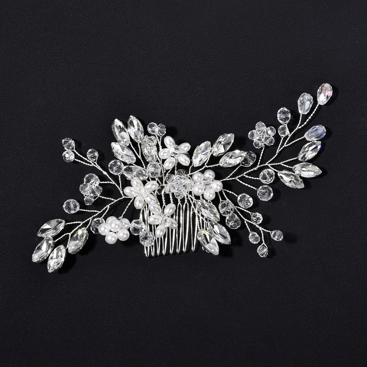 Bridal Wedding Handmade Pearl Crystal Hair Comb