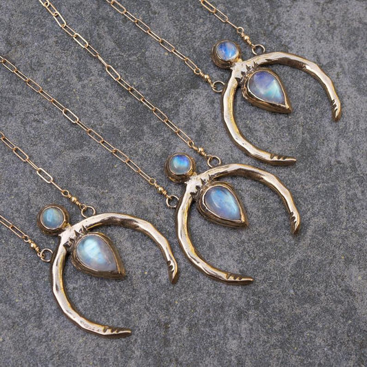 Vintage Bohemian Moonstone Necklace