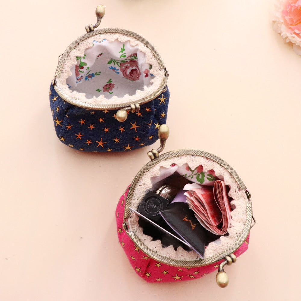 Denim Cloth Vintage Handmade Women's Hand-held Coin Purse