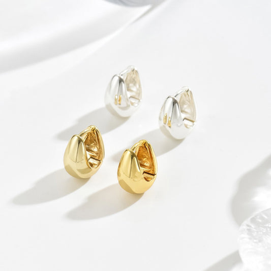 Elegant Gold And Silver Stud Earrings Set
