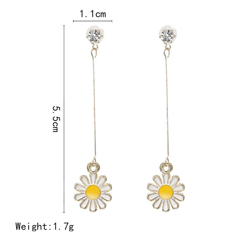 Summer Fresh And Versatile Colorful Daisy Flower Earrings