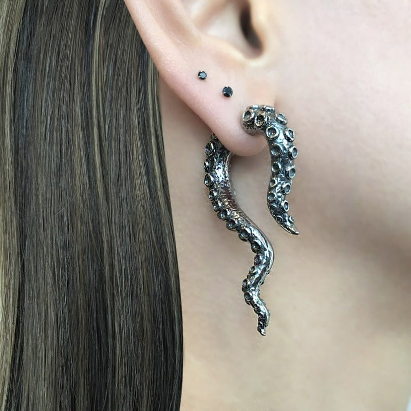 Vintage Octopus Tentacle Punk Earrings