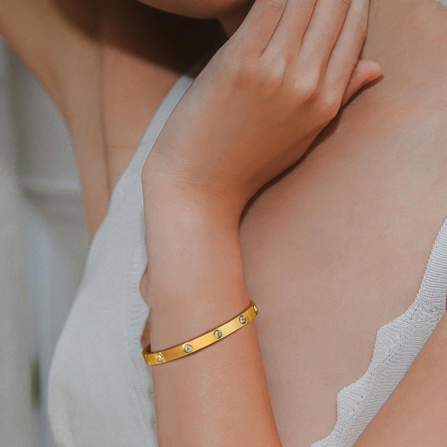 14K Gold Plated Bangle Bracelet