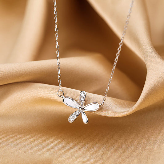 Silver Flower Necklace For Women