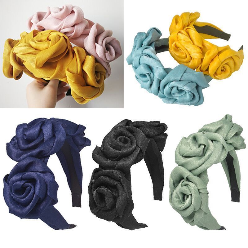 Solid Color Sweet Three Flowers Headband