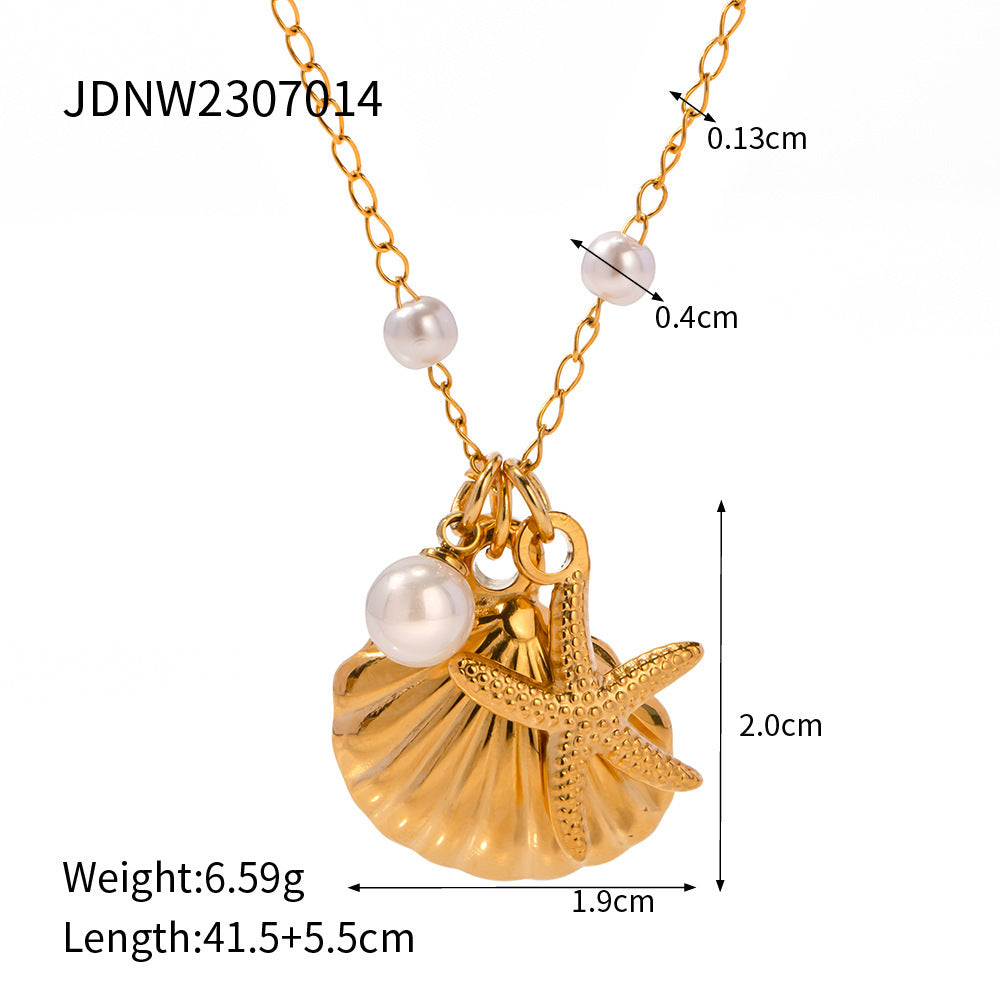 Fashionable And Versatile Starfish Shell Necklace