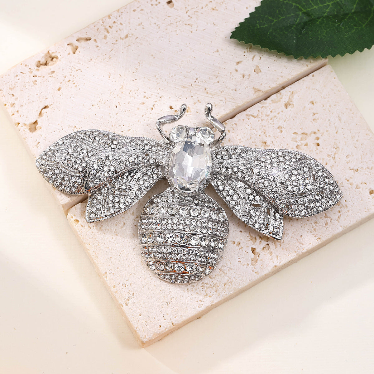 Antique Style Fully-jeweled Crystal Bee Brooch